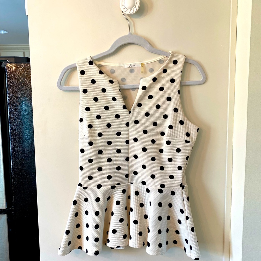 Nordstrom’s Soprano Polka Dot Peplum Shirt